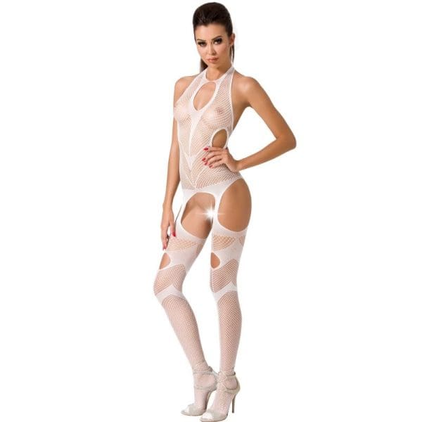 PASSION - WOMAN BS053 WHITE BODYSTOCKING ONE SIZE